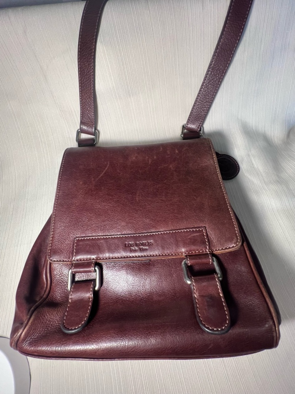 Vintage Los Robles Polo Time leather messenger bag